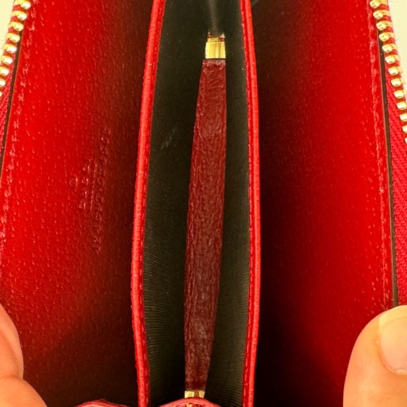 Gucci GG Supreme Tian Print Zip Around Card Case Wallet Beige Multicolor Red - Picture 9 of 10